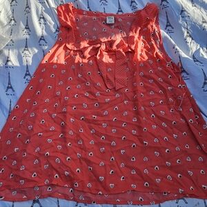 Disney Red Heart Patterned Women's Top